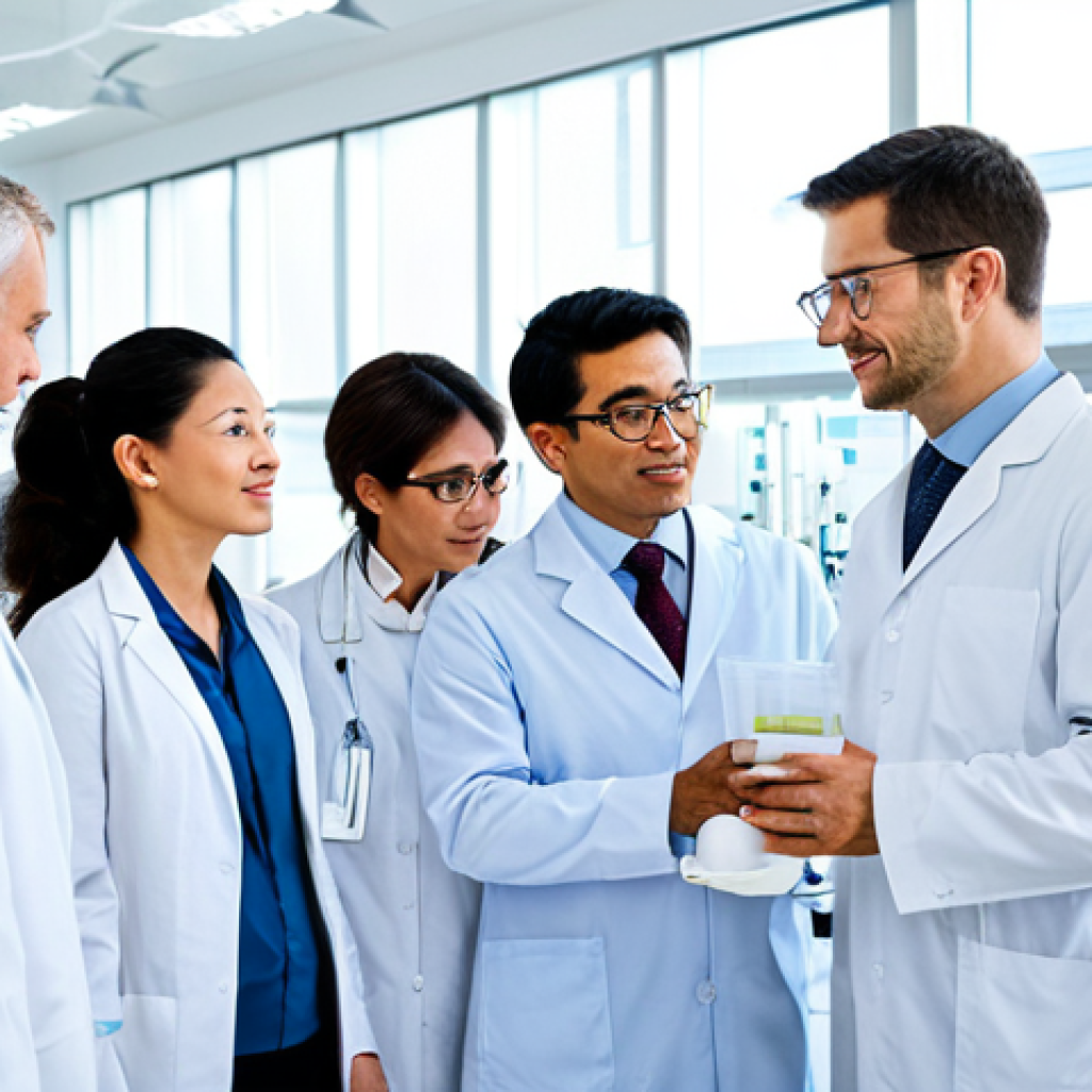 Pharmaceutical Collaboration**

"A team of scientists and business executives in a modern pharmaceutical laboratory, collaborating on a new drug development. Fully clothed, professional attire, appropriate content, safe for work, perfect anatomy, natural proportions, dynamic composition, collaborative environment, well-lit, professional photography, modest, family-friendly."

**