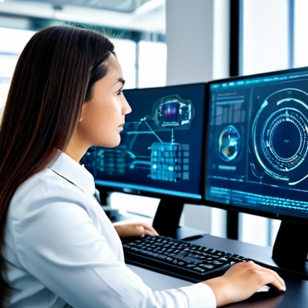 Tech Company IP Specialist**
"A fully clothed, professional IP specialist working at a brightly lit desk in a modern tech company office, surrounded by computer monitors displaying patent diagrams and code. She is wearing modest business attire. The scene is safe for work, showcasing innovation and technology. Perfect anatomy, correct proportions, natural pose, well-formed hands, proper finger count, natural body proportions, appropriate content, professional, family-friendly."
**