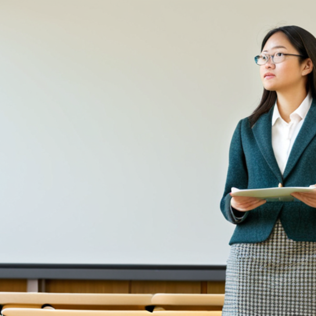 IP Law Professor**

"A professional woman in a modest tweed blazer and skirt, standing in front of a university lecture hall, giving a presentation on patent law, fully clothed, appropriate attire, safe for work, perfect anatomy, natural proportions, educational setting, bright lighting, professional photograph, family-friendly."

**