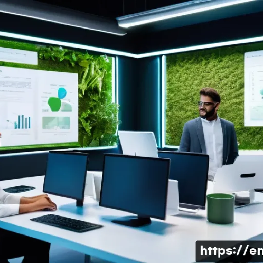 지적재산권과 기술 개발의 관계 - A modern startup office scene showing diverse entrepreneurs collaborating over futuristic technology...